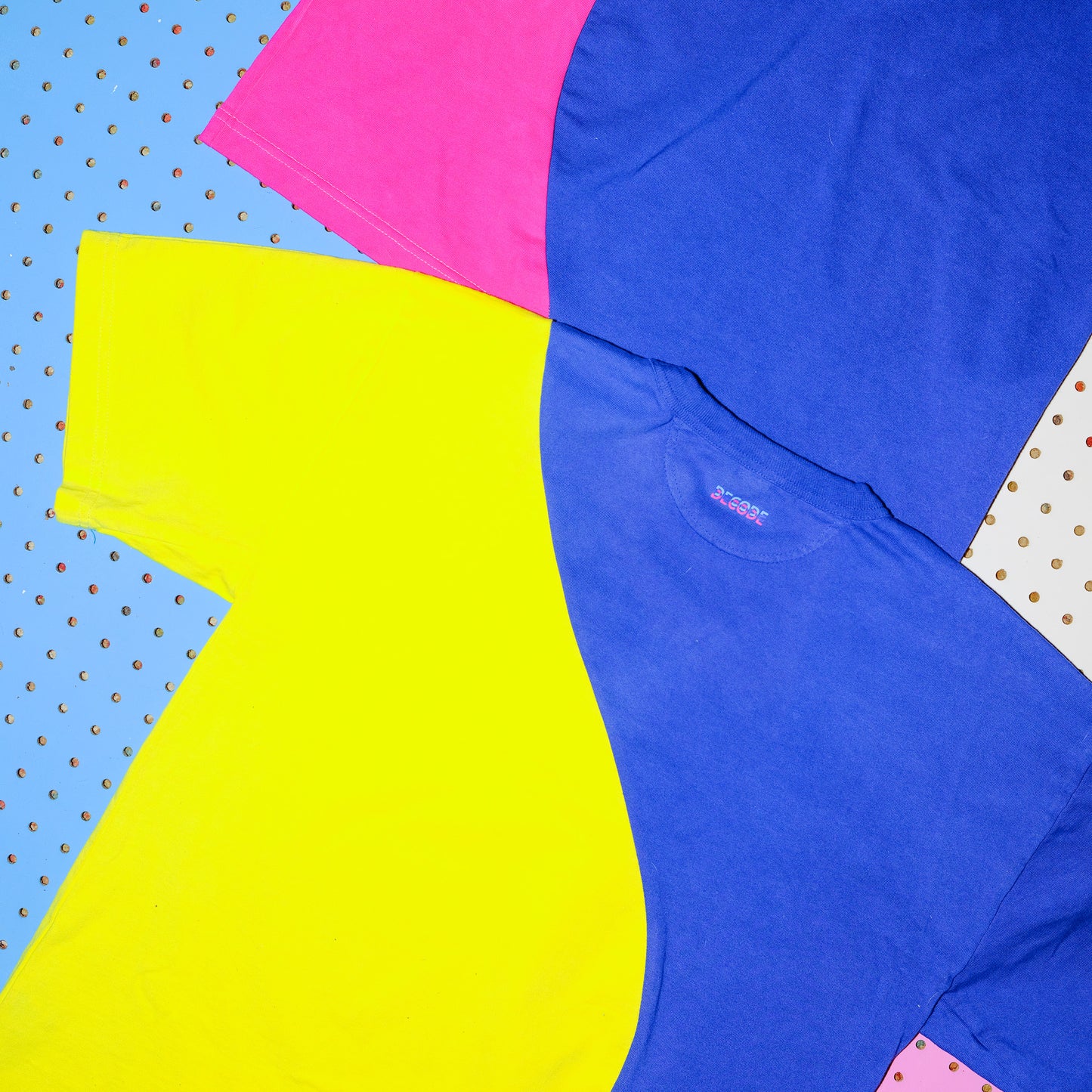 Big Squiggle Zero Waste Tee - Blue/Yellow L